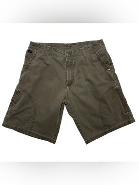 Kuhl Revolvr Shorts Mens 33 Gray Brown Cargo Canvas Outdoors Hiking Utility